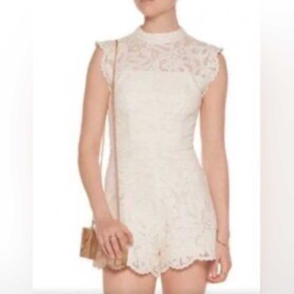 Alexis Ivory Floral Lace Romper